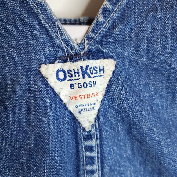 Vintage Made in USA OshKosh B’Gosh Vestbak Denim Overalls Size 2T - Picture 2 of 8